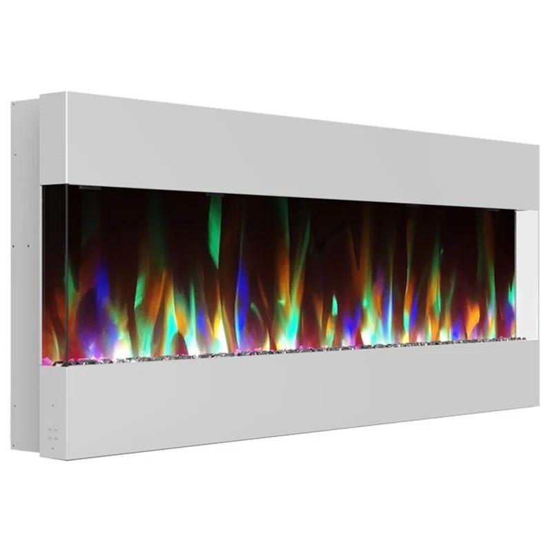 Cambridge Cambridge Recessed Wall Mounted Electric Fireplace with Crystal Rock Display