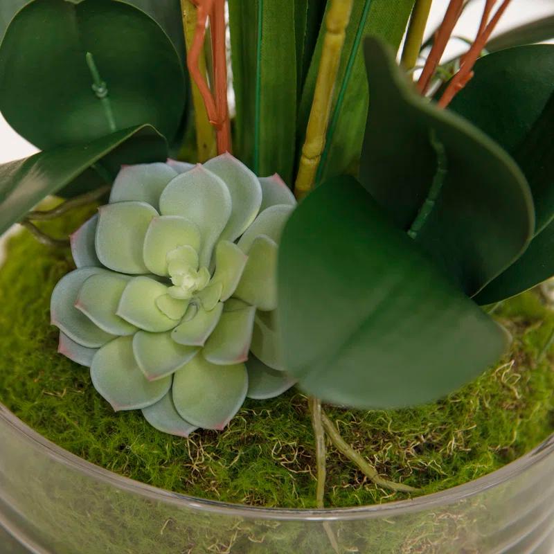 Fiori Sempre 29.5" White Orchid Arrangement in a Glass Vase| Real Touch White Moth Phalaenopsis Orchids by Fiori Sempre