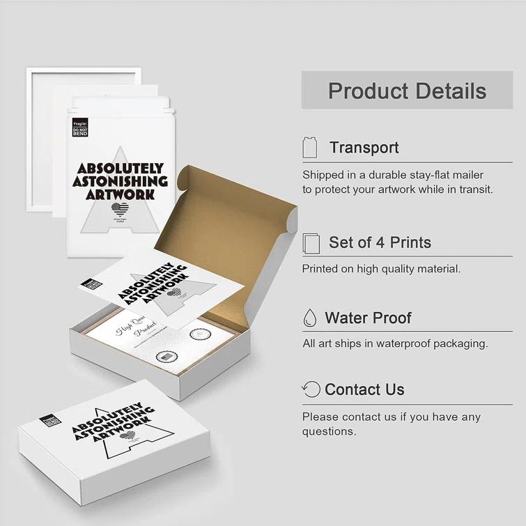 IDEA4WALL Minimal Botanical " IDEA4WALL Framed Pastel Watercolor Green Leaves Wall Art, Set Of 4 Nature Wilderness Wall Decor Prints, Botanical Floral Wall Decor For Living Room, Bedroom " 4 - Pieces