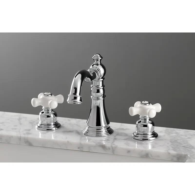 Kingston Brass FSC1971PX Kingston Brass American Classic Two-Handle 3-Hole Deck Mount Widespread Bathroom Faucet with Pop-Up Drain