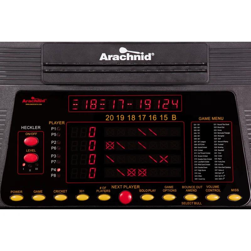 Arachnid Cricket Pro 800 Electronic Dartboard and Cabinet Set with Darts