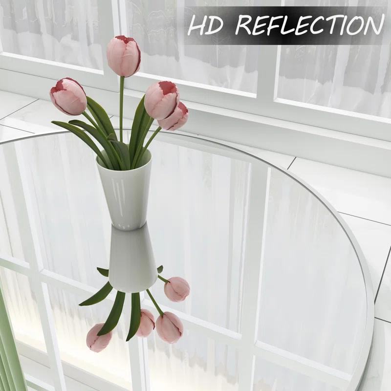 Amara Round High Quality Aluminum Alloy Framed French Cleat Mounted Wall Decor Bathroom Vanity Mirror with 5-Year Warranty