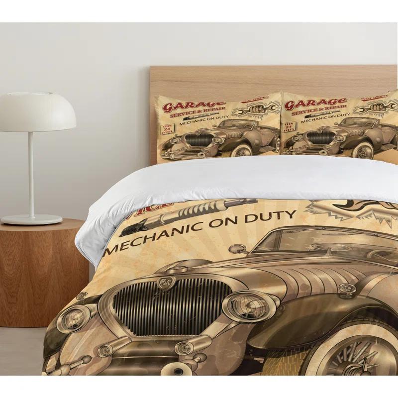 Ambesonne Vintage Industrial Duvet Cover Set