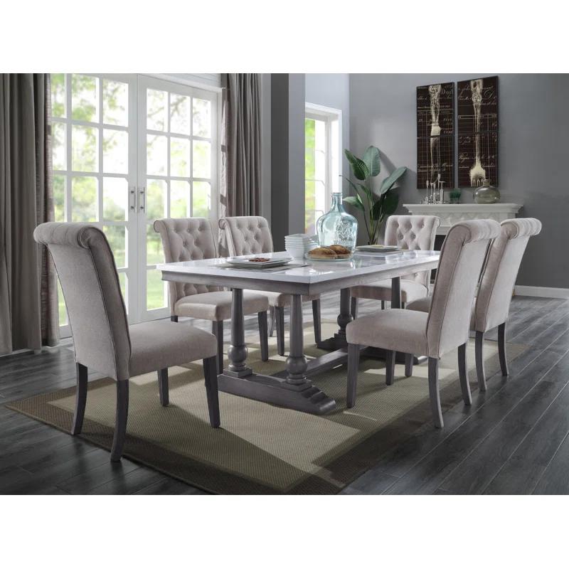 Faux Marble Top Dining Table