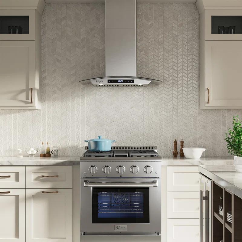 Empava Empava 30" Stainless Steel 400 CFM Convertible Wall Range Hood with Baffle Filter EMP-30RH06