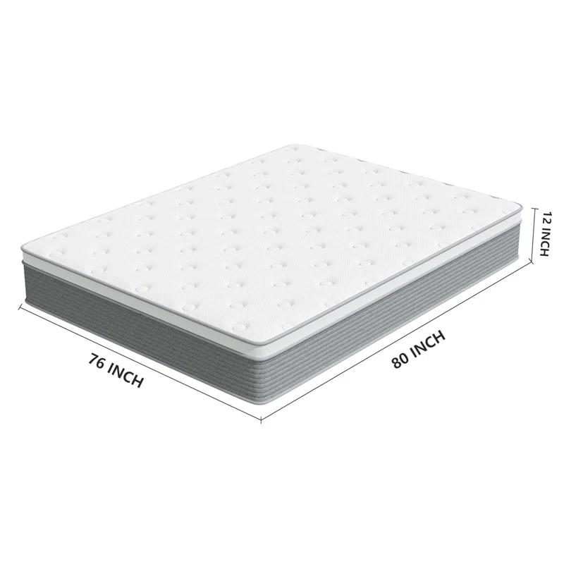 Alwyn Home Full Mattress 12 Inch Full Size Mattress Hybrid Design Memory Foam Full Mattress In A Box For Cooling Sleep Pressure Relief Supportive Fiberglass Free
