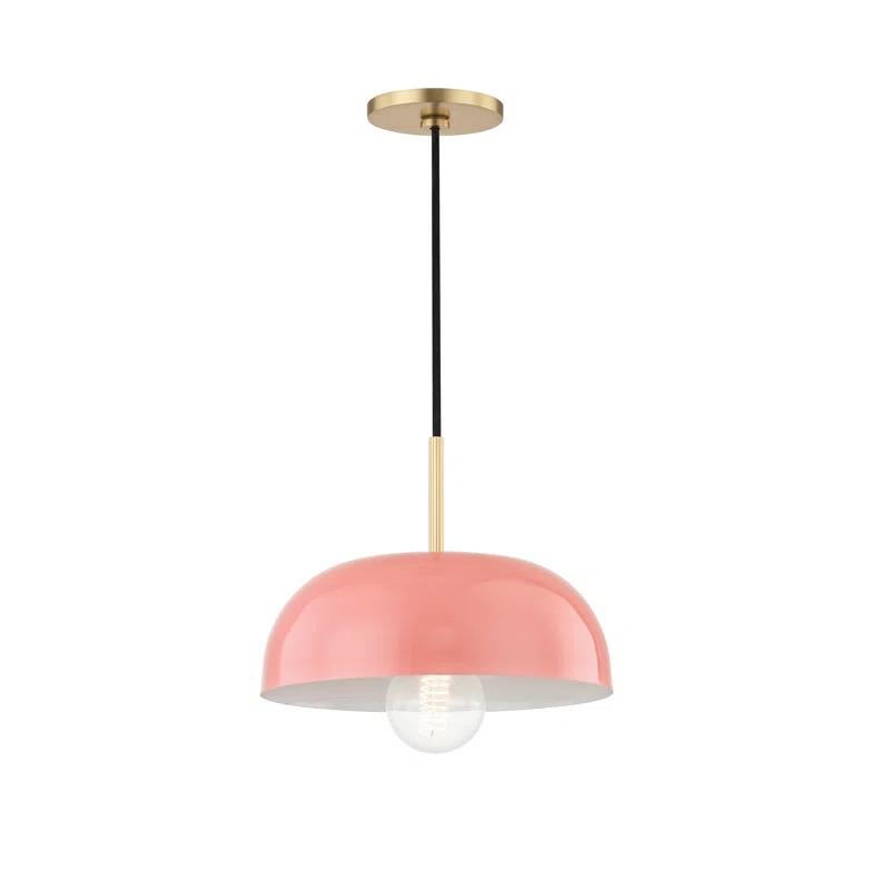 Dea Pendant Light - Aged Brass and Pink / Large