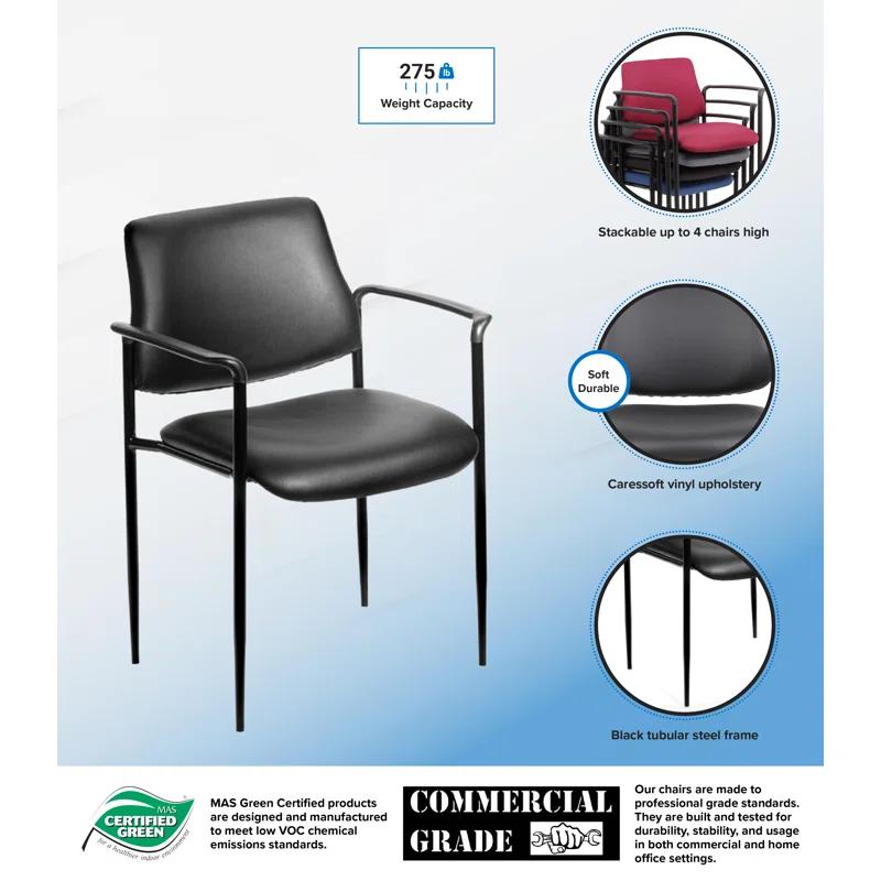 Stackable Vinyl Seat Reception Chair with Metal Frame