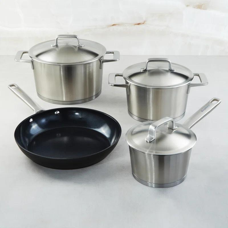BergHOFF BergHOFF DiNA Meta 7pc Recycled Cookware Set with Nonstick Fry Pan