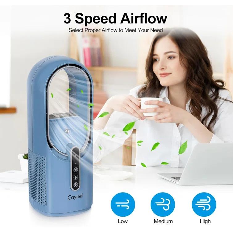 CAYNEL CAYNEL 11.8 Inch Portable Bladeless Desktop Personal Fan