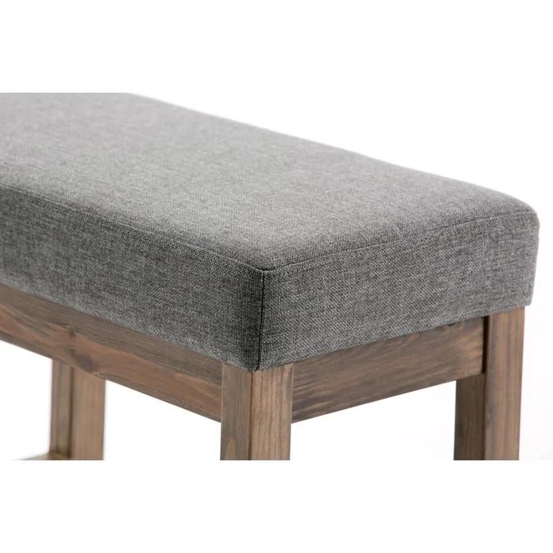Milltown Tweed Style Fabric Upholstered Bench