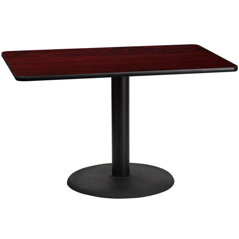 Flash Furniture Carrus Rectangular Laminate Dining Table Top with Round Base