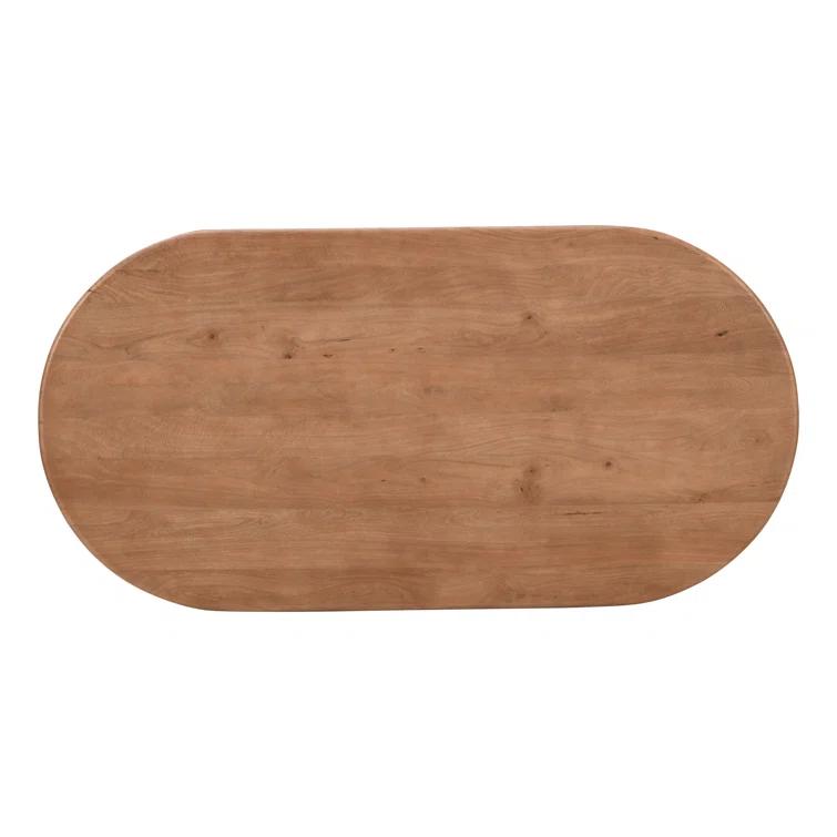 Wade Logan® Chellapah Solid Wood 84" Mid-Century Modern Fluted Double Pedestal Dining Table