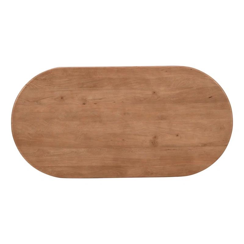 Wade Logan® Chellapah Solid Wood 84" Mid-Century Modern Fluted Double Pedestal Dining Table