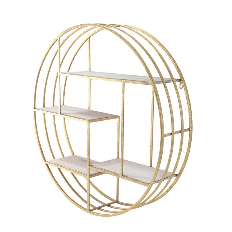 Birch Lane™ Kittle 4 Piece Round Floating Shelf with Hooks