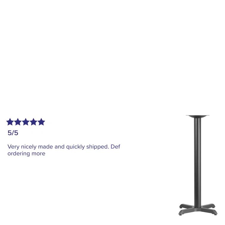 Flash Furniture Beverly Restaurant Table X-Base with 3" Dia. Bar Height Column
