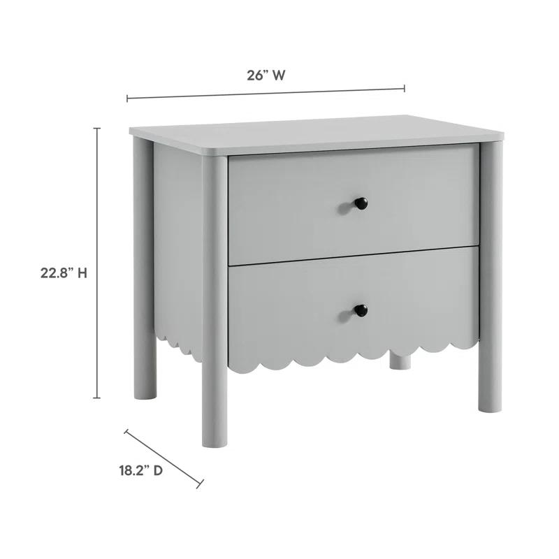 Modway Emmeline Scalloped 2-Drawer Nightstand