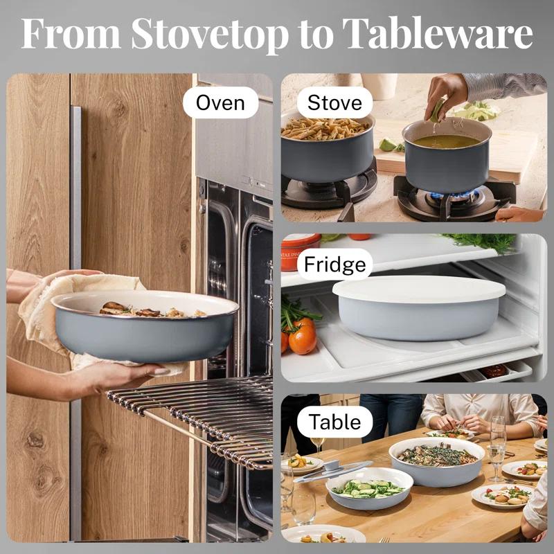 Gotham Steel Gotham Steel 18 Piece Detachable Handle Ceramic Nonstick Cookware Set