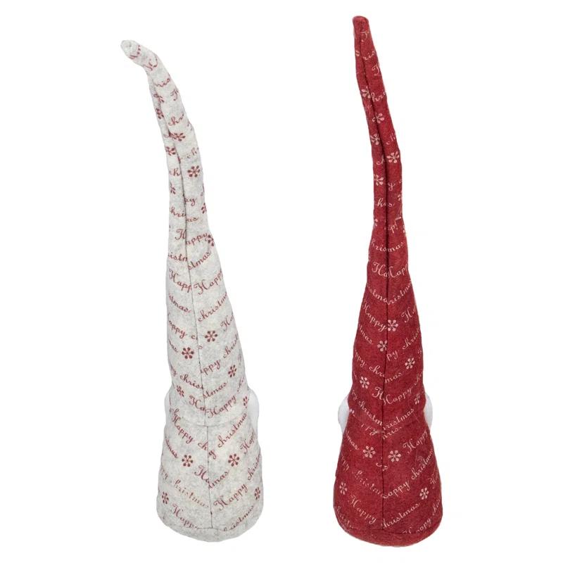 Northlight Seasonal Red and Ivory Happy Christmas Gnomes | Wayfair