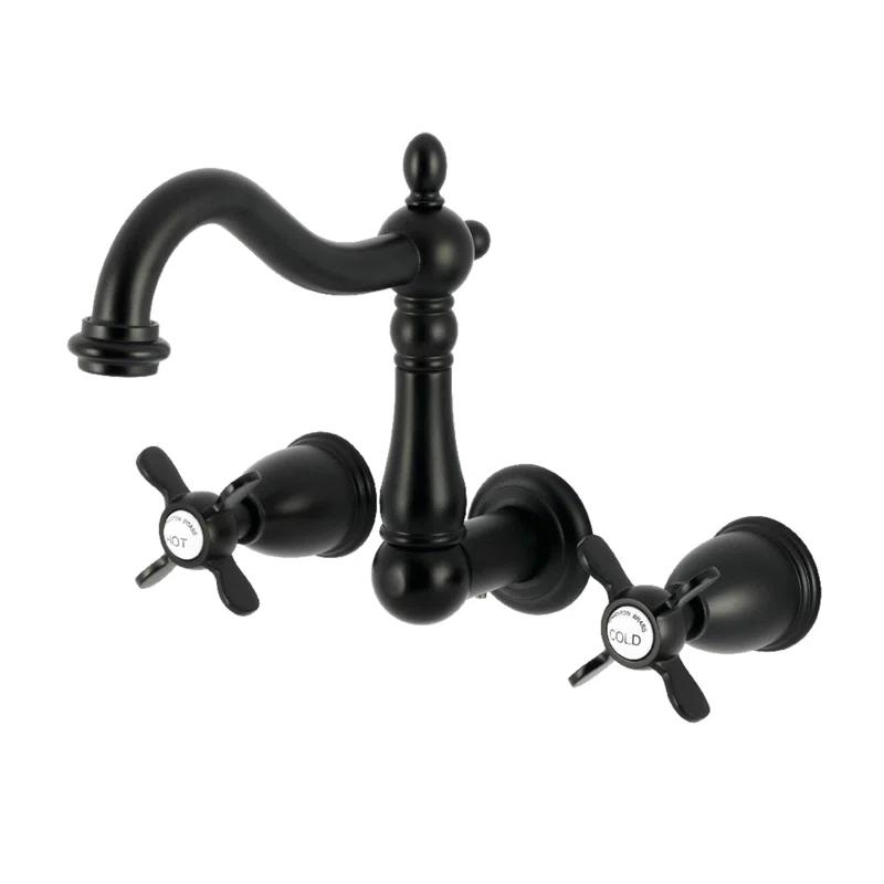 Kingston Brass Heritage Two-Handle 3-Hole Wall Mount Bathroom Faucet