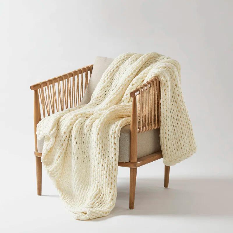 Kelly Clarkson Home Madison Hand Made Chunky Double Knit Throw Blanket