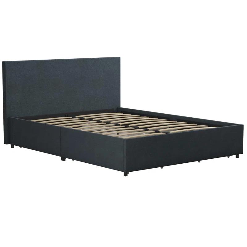 Novogratz Kelly Upholstered Unfinished Platform Storage Bed