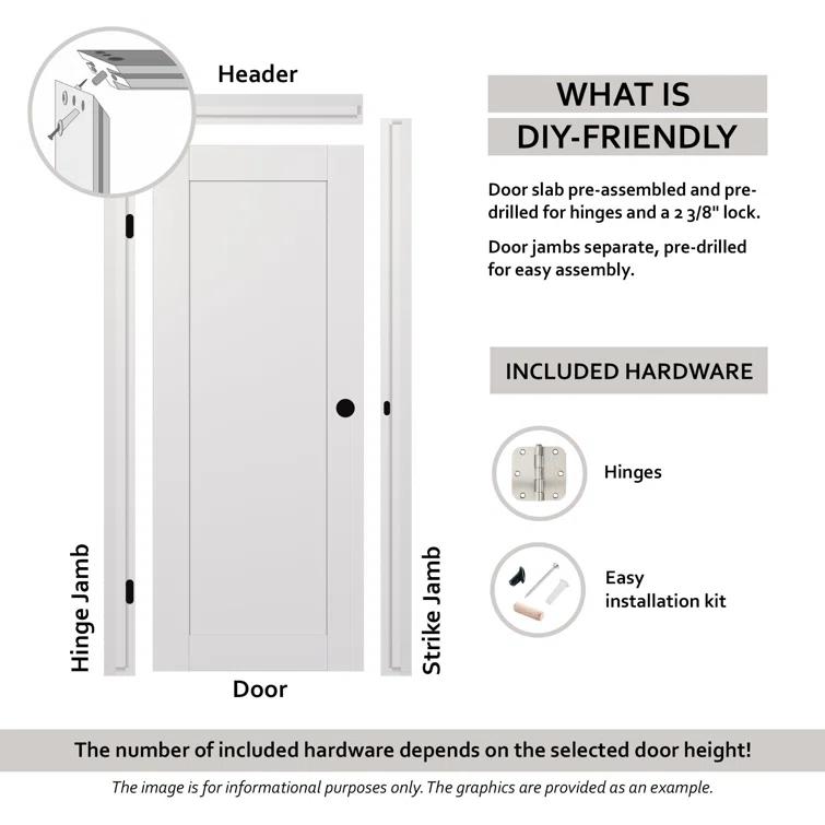 Belldinni Alba DIY-Friendly Single Prehung with Concealed Hinges Standard Door