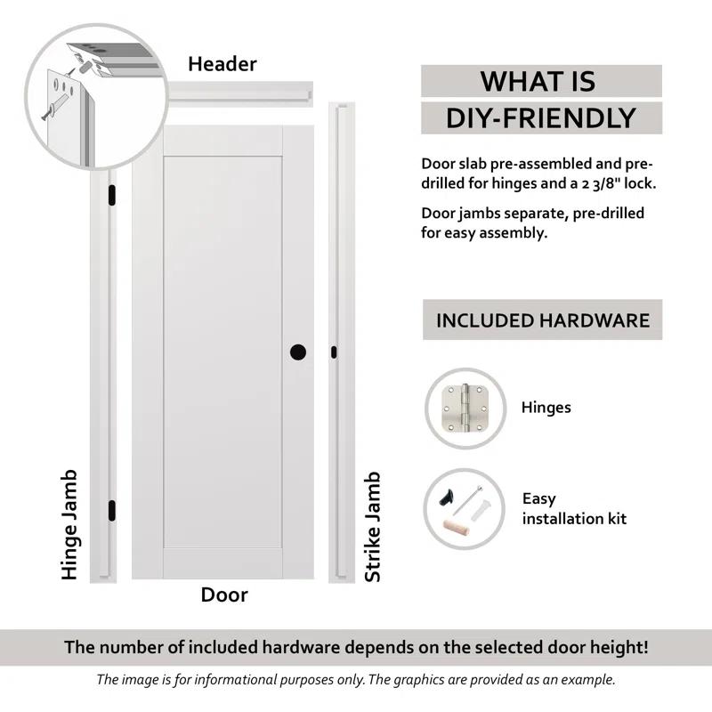 Belldinni Alba DIY-Friendly Single Prehung with Concealed Hinges Standard Door