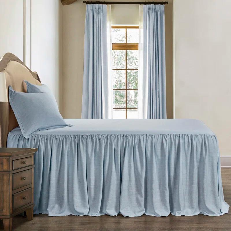HiEnd Accents Luna Washed Linen Romantic Classic Chic Casual Modern Rustic Farmhouse Bedspread Set