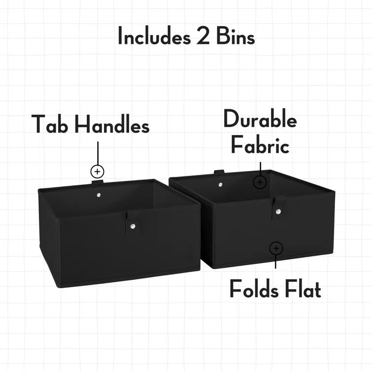 RiverRidge Home RiverRidge Kids 2pc 5" Fabric Collapsible Storage Cube Organizers for Playroom Organization (Set of 2)