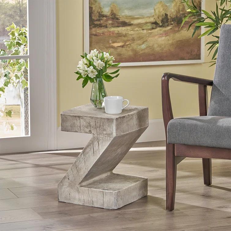 Millwood Pines Khadija Concrete Top End Table