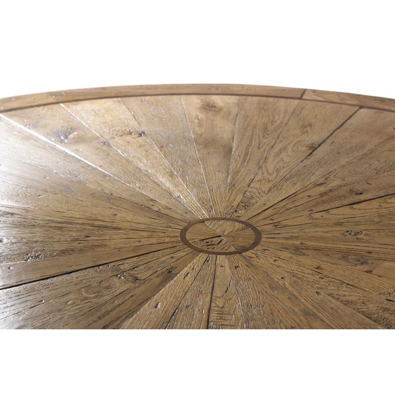 Theodore Alexander Echoes Round Solid Wood Top Metal Base Dining Table