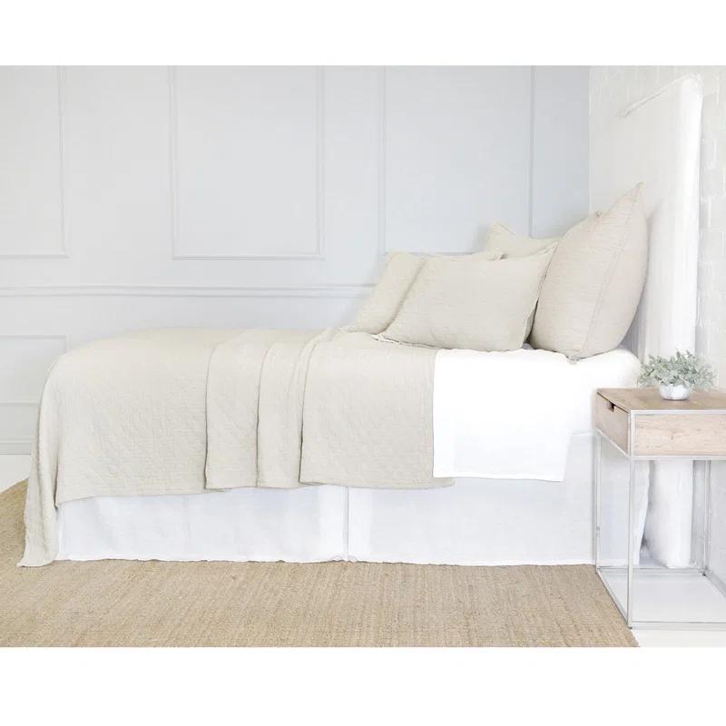 Ojai Cotton Matelassé Sham by Pom Pom at Home - Greige / King