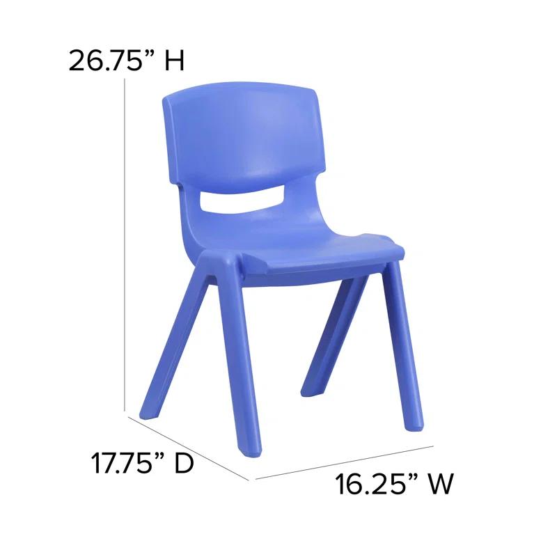 Flash Furniture Goddard Plastic Stack School Chair with Seat, 3rd-7th School Chair (Set of 4)