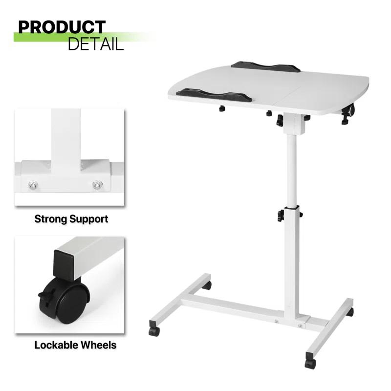 Bring Home Furniture Lifting Computer Desk, Multifunctional Standing Table, Laptop Cart with Mouse Pad for Small Spaces