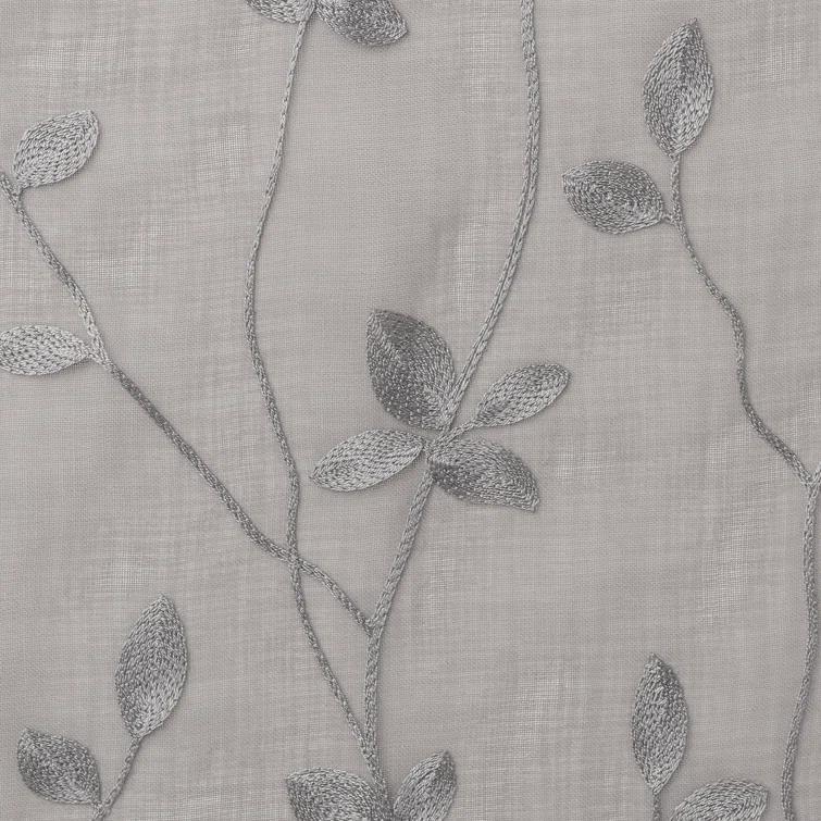 Lark Manor™ Aliaa 2 Panel Vine Leaf Embroidered Textured Sheer Curtain with Rod Pocket