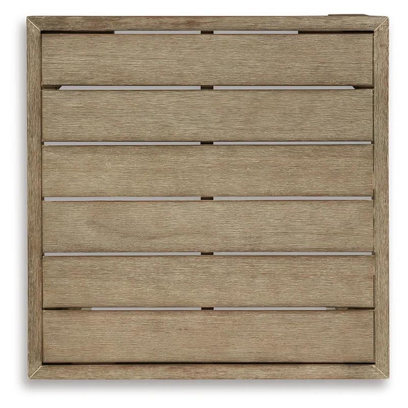 Viva Furniture Square Eucalyptus Outdoor Side Table