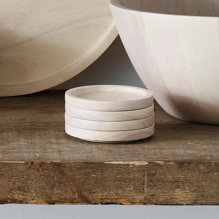 Noritake Hammock Wood Set Of 4 Coasters, 3-3/4"