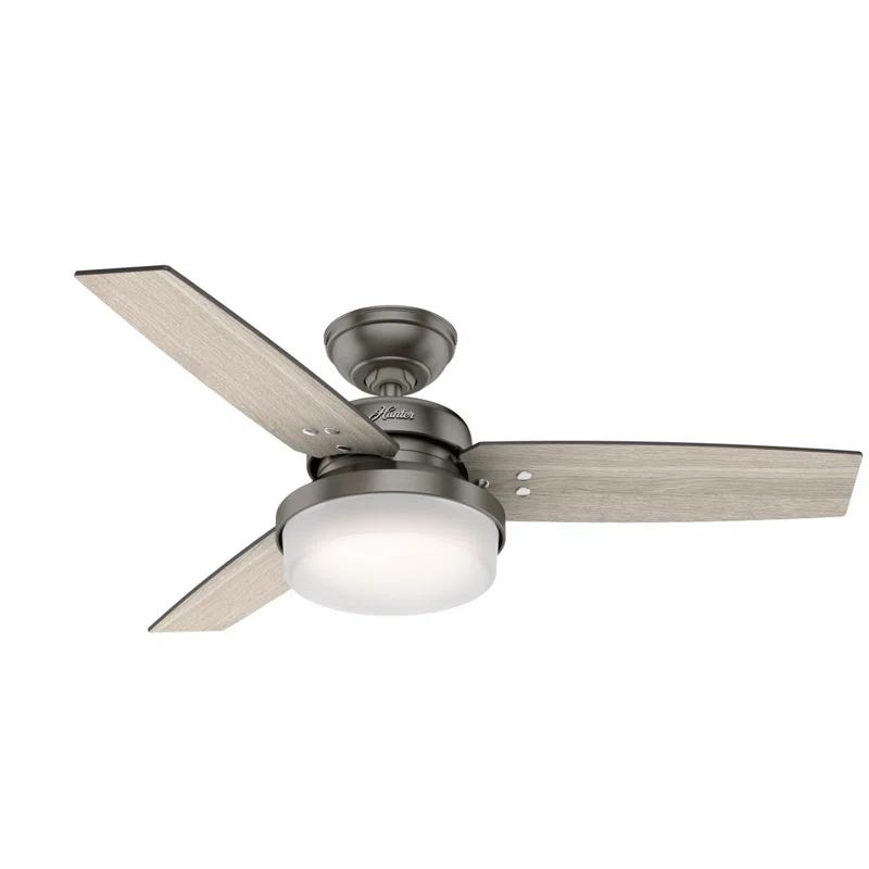 Hunter Fan 44" Sentinel 3 - Blade Standard Ceiling Fan with Remote Control and Light Kit Included