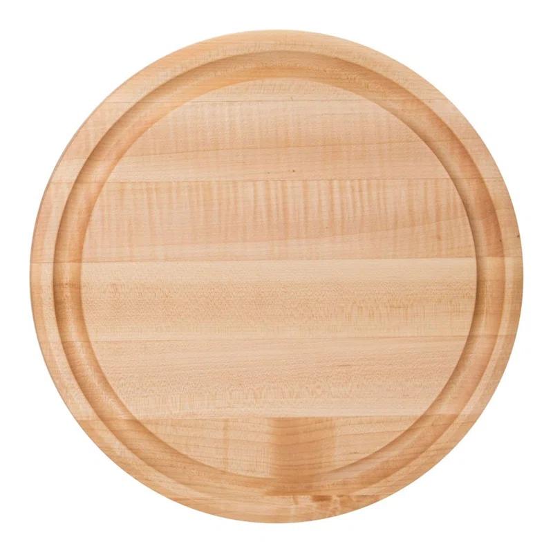 John Boos Chef's Collection Round Maple Cutting Board with Groove
