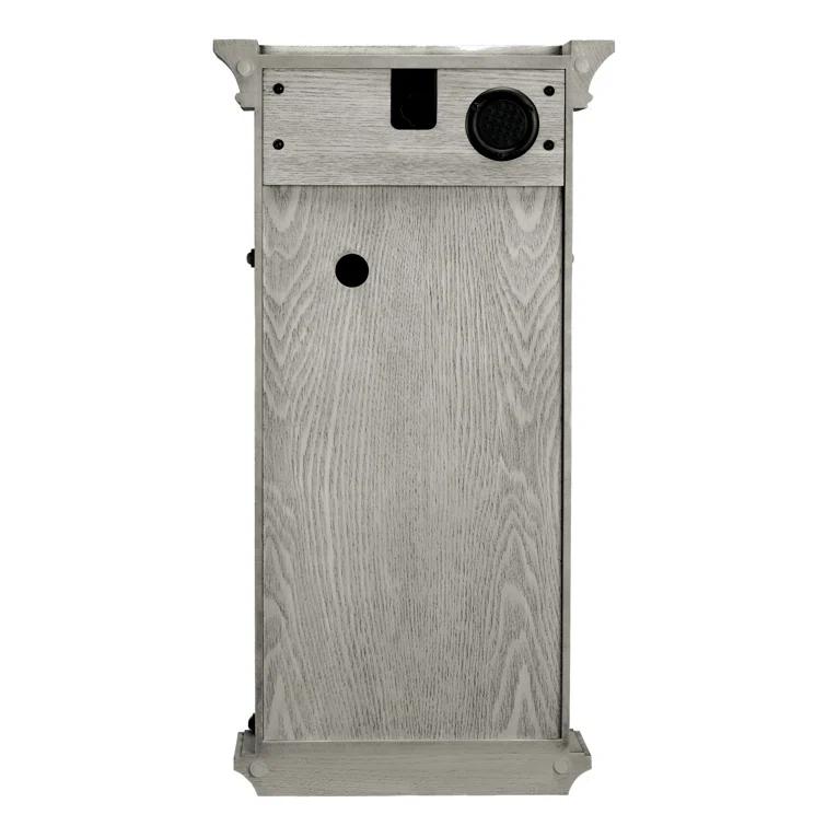 Mira Gray Wood Analog Wall Clock with Pendulum