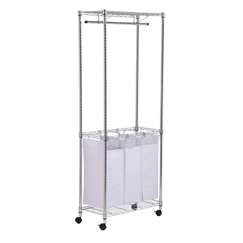 Rebrilliant Metal Rolling Laundry Center with Handles