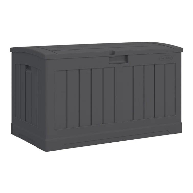 Suncast Suncast 50 Gallon Plastic Deck Box with Molded Lockable Feature for Home, Gray