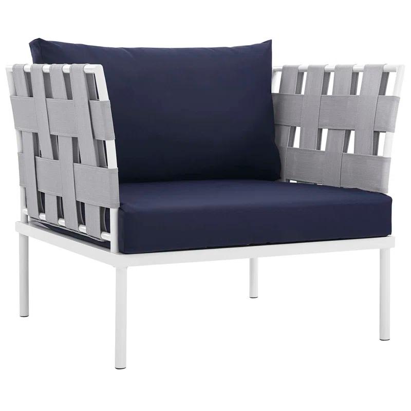 Modway Harmony 5 Piece Outdoor Patio Aluminum Sectional Sofa Set