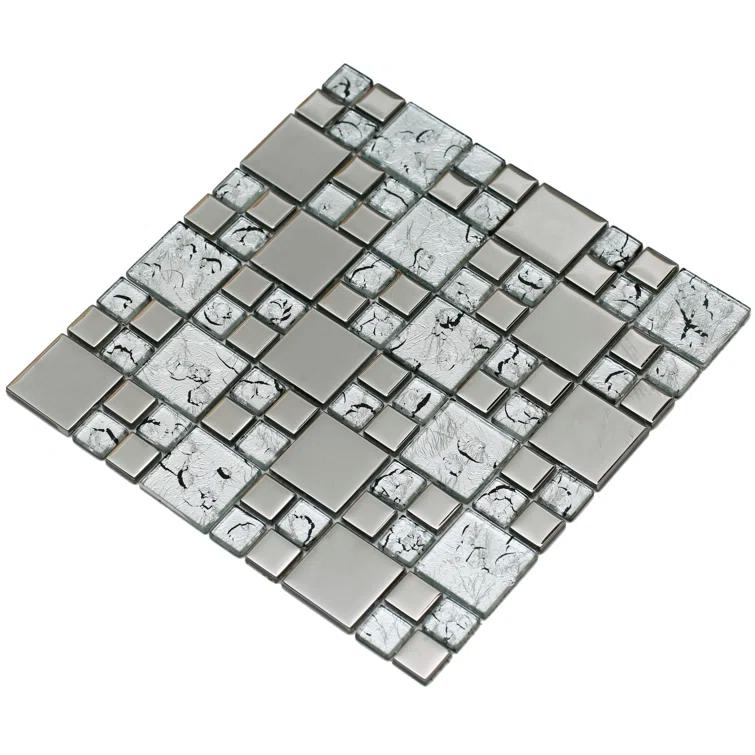 Rousha Random Sized Glass Random Mosaic Wall & Floor Tile