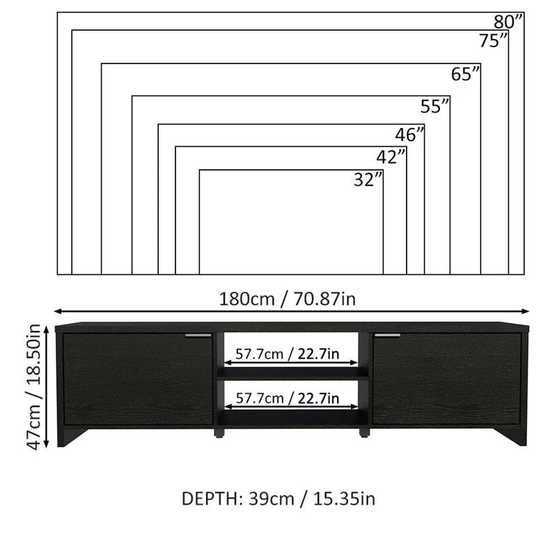 Ebern Designs TV Stand Large Media Console with Cable Management for 65, 75 Inch Media Storage Gaming Living Room Entertainment Center Modern Wooden Television Cabinet & Reviews | Wayfair