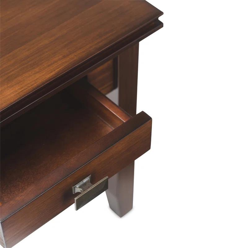 Lark Manor™ Solid Wood Transitional Narrow Side Table with Drawer