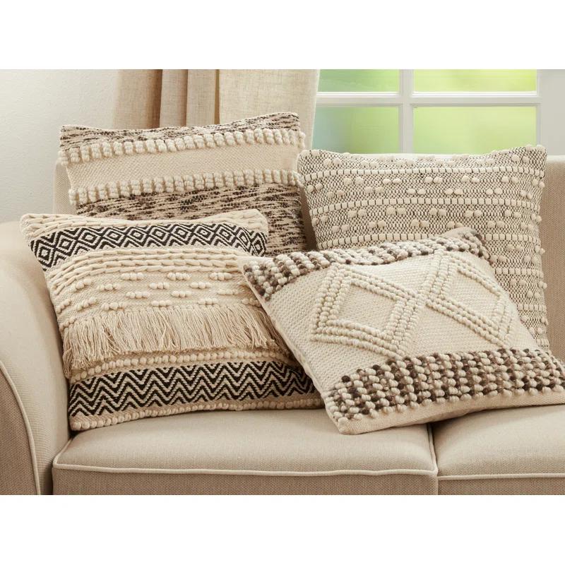 Saro Kema Square Cotton Pillow Cover | Wayfair