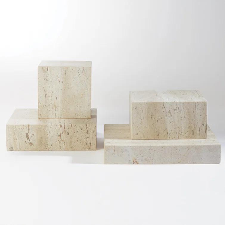 Studio A Home Travertine Cube Riser-Sm