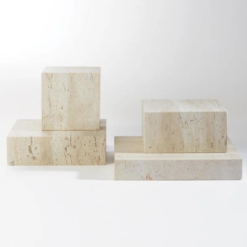 Studio A Home Travertine Cube Riser-Sm